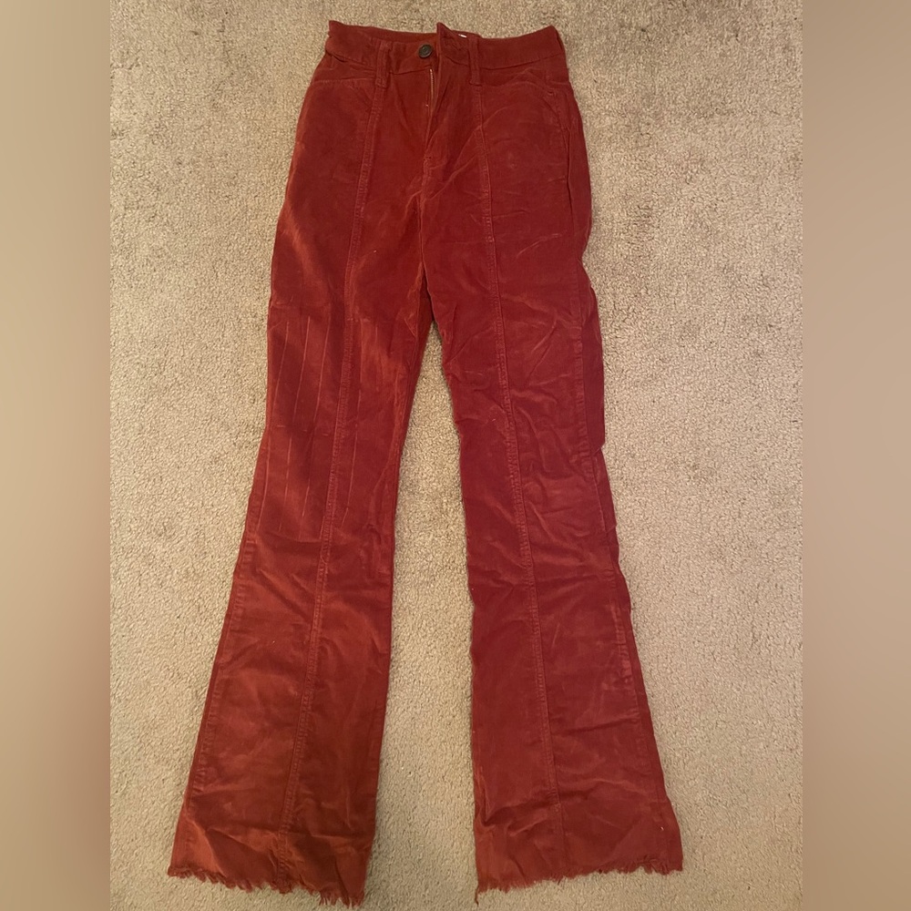 YMI Rust Corduroy Flare Pants